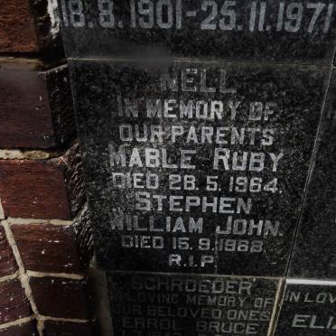 NELL Stephen William John -1968 &amp; Mable Ruby -1964