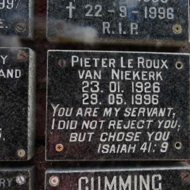 NIEKERK Pieter le Roux, van 1926-1996
