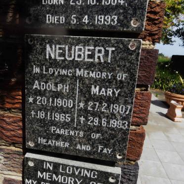 NEUBERT Adolph 1900-1965 &amp; Mary 1907-1993