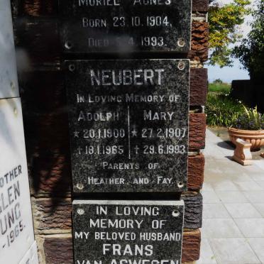 NEUBERT Adolph 1900-1965 &amp; Mary 1907-1993