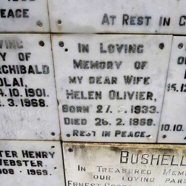 OLIVIER Helen 1933-1968