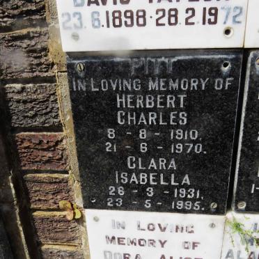 PITT Herbert Charles 1910-1970 &amp; Clara Isabella 1931-1995