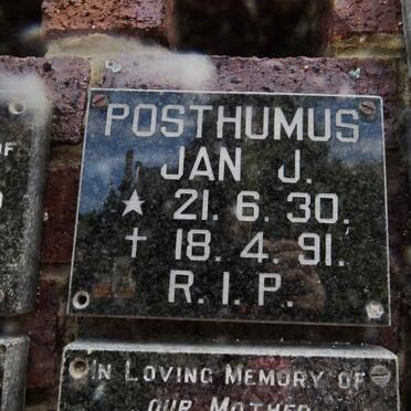 POSTHUMUS Jan J. 1930-1991