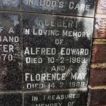ROEBERT Alfred Edward -1969 &amp; Florence May -1989