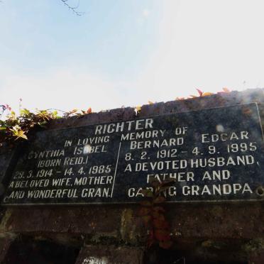 RICHTER Bernard Edgar 1912-1995 &amp; Cynthia Isobel REID 1914-1985