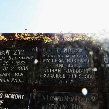 ROUX Johan Jacobus, le 1950-1988