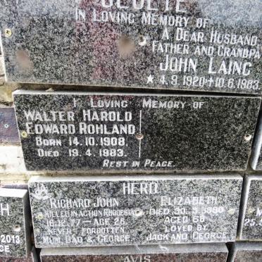 ROHLAND Walter Harold Edward 1908-1983