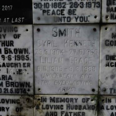 SMITH Cyril Kenneth 1904-1965 &amp; Lilian Grace 1905-1988