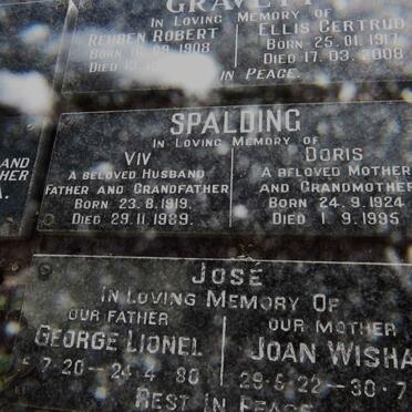 SPALDING Viv 1919-1989 &amp; Doris 1924-1995