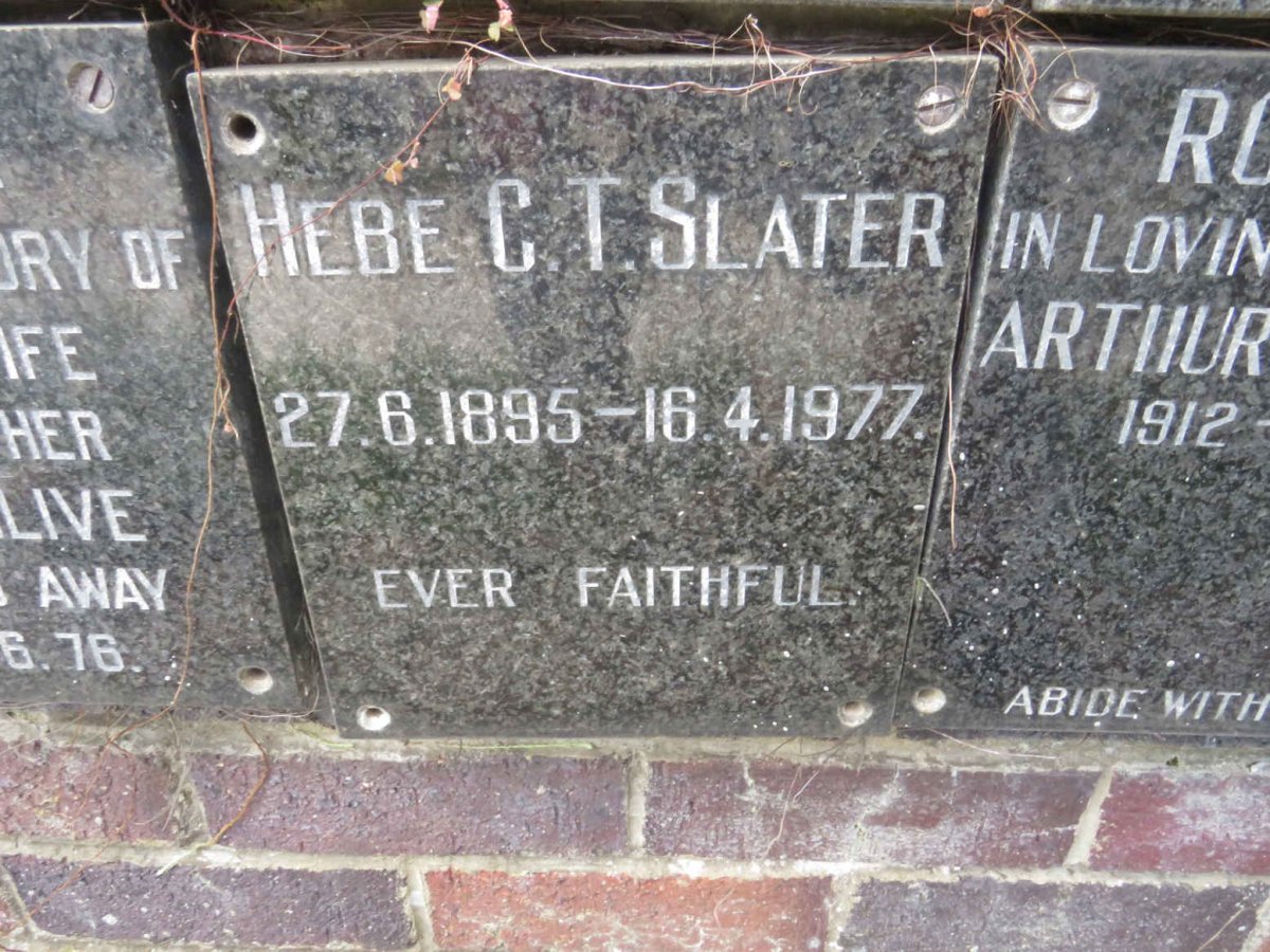 SLATER Hebe C.T. 1895-1977