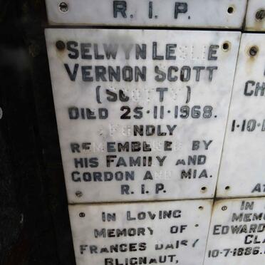 SCOTT Selwyn Leslie Vernon -1968