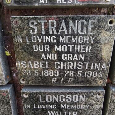 STRANGE Isabel Christina 1889-1985