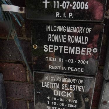 SEPTEMBER Ronnie Ronald -2004