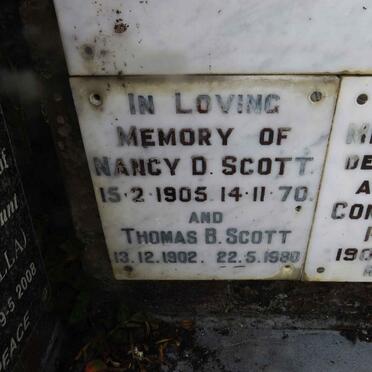 SCOTT Thomas B. 1902-1980 &amp; Nancy D. 1905-1970