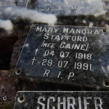 STAFFORD Mary Manora nee CAINE 1918-1991