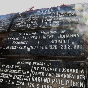 SCHMIDT Leslie Lester 1915-1983 & Irene Johanna 1920-1986