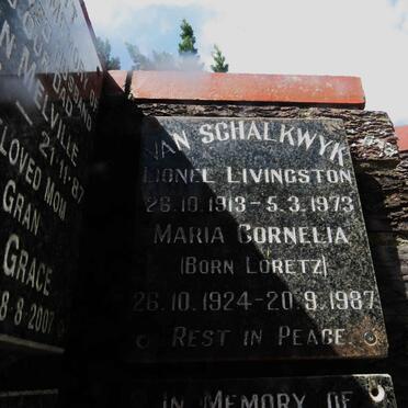 SCHALKWYK Lionel Livingston, van 1913-1973 &amp; Maria Cornelia LORETZ 1924-1987