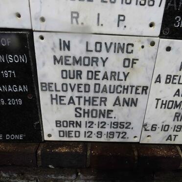 SHONE Heather Ann 1952-1972