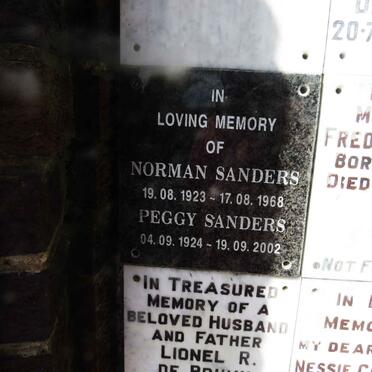 SANDERS Norman 1923-1968 &amp; Peggy 1924-2002