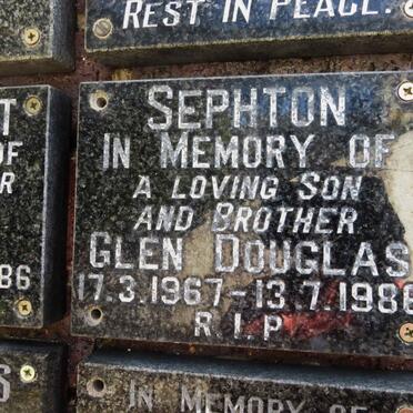 SEPHTON Glen Douglas 1967-1986