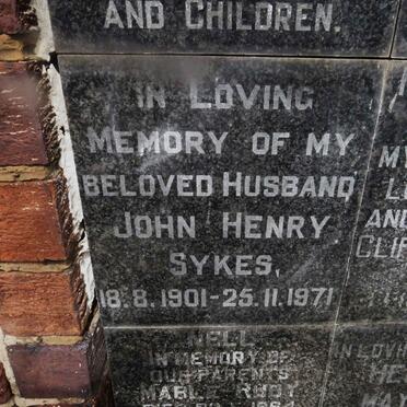 SYKES John Henry 1901-1971