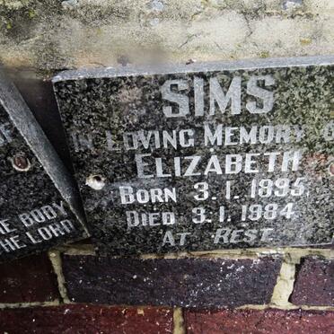 SIMS Elizabeth 1895-1984