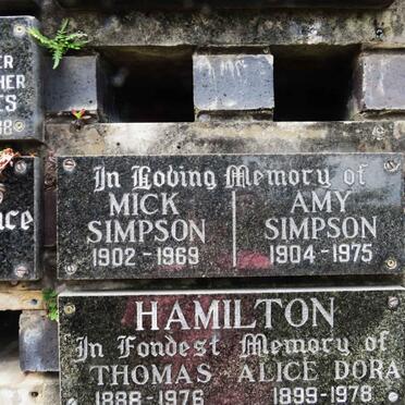 SIMPSON Mick 1902-1969 &amp; Amy 1904-1975
