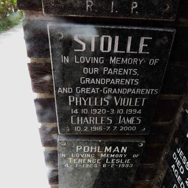 STOLLE Charles James 1916-2000 &amp; Phyllis Violet 1920-1994
