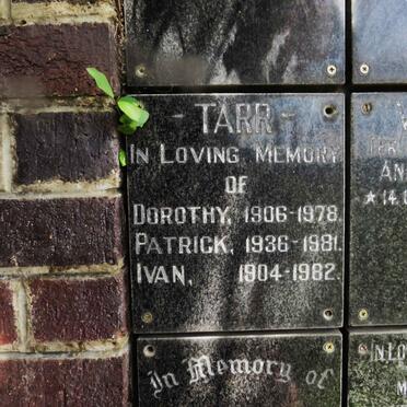 TARR Ivan 1904-1982 &amp; Dorothy 1906-1978 :: TARR Patrick 1936-1981