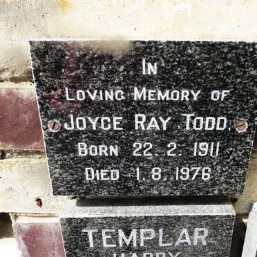 TODD Joyce Ray 1911-1976