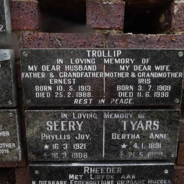 TROLLIP Ernest 1913-1988 &amp; Iris 1909-1998