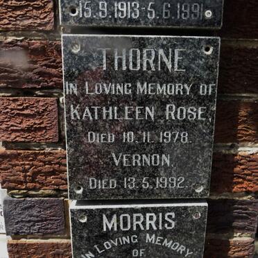 THORNE Vernon -1992 &amp; Kathleen Rose -1978