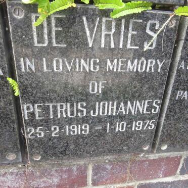 VRIES Petrus Johannes, de 1919-1975