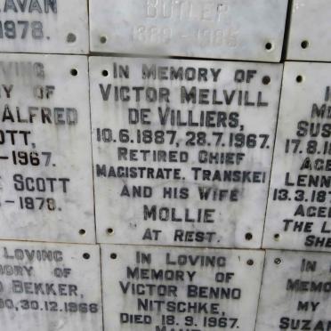 VILLIERS Victor Melvill, de 1887-1967 &amp; Mollie