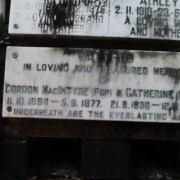 WATTRUS Gordon MacIntyre 1898-1977 &amp; Catherine 1896-1975