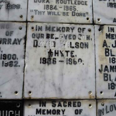 WHYTE David Wilson 1936-1960