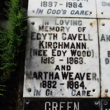 WEAVER Martha 1882-1964 :: KIRCHMANN Edyth Cavell nee EDY WOOD 1913-1963