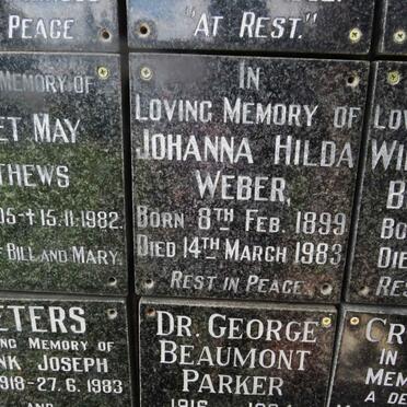 WEBER Johanna Hilda 1899-1983