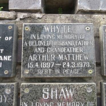 WHYTE Arthur Matthew 1897-1978