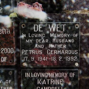 WET Petrus Gerhardus, de 1941-1992