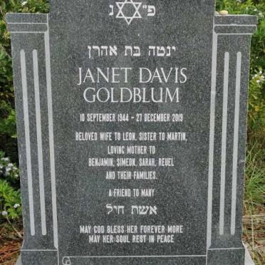GOLDBLUM Janet Davis 1944-2019