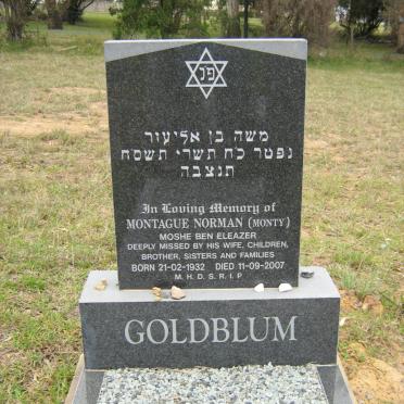 GOLDBLUM Montague Norman 1932-2007