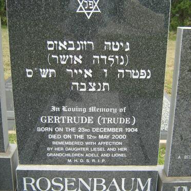 ROSENBAUM Gertrude 1904-2000