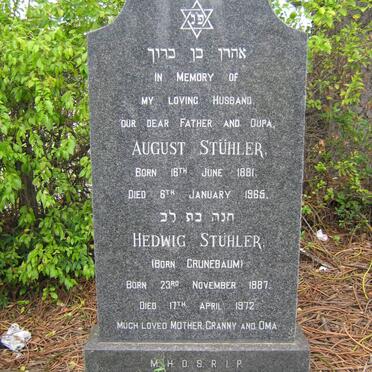 STÜHLER August 1881-1965 &amp; Hedwig GRUNEBAUM 1887-1972