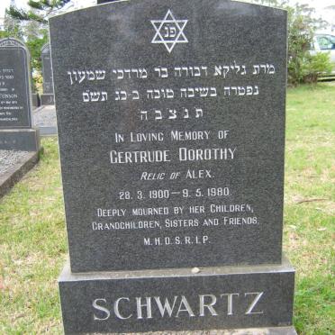 SCHWARTZ Gertrude Dorothy 1900-1980