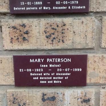 PATERSON Alexander 1887-1965 &amp; Helen JACK 1889-1979 :: PATERSON Mary nee MELSE 1923-1999