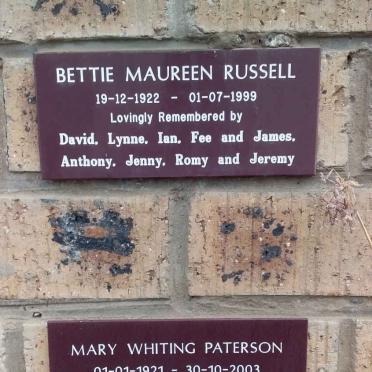 RUSSELL Bettie Maureen 1922-1999 :: PATERSON Mary Whiting 1921-2003