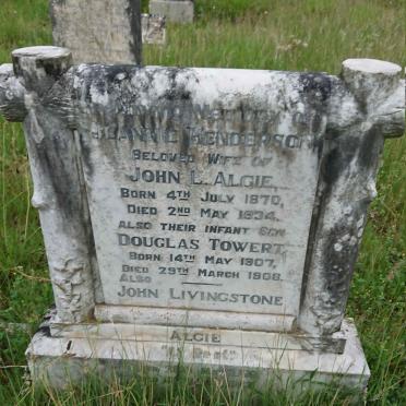 ALGIE John Livingstone &amp; Jeannie HENDERSON 1870-1934 :: ALGIE Douglas Towert 1907-1908