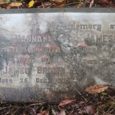 BROWN James 1858-1948 &amp; Hannah ALLDRED 1872-1941
