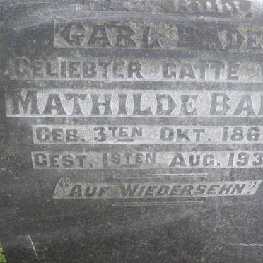 BADE Carl 1860-1932